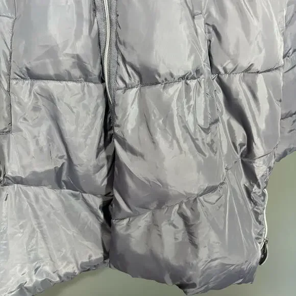 Ellos Silver Quilted Puffer Jacket Winter Coat - Size 18/20 - Women's Plus Size